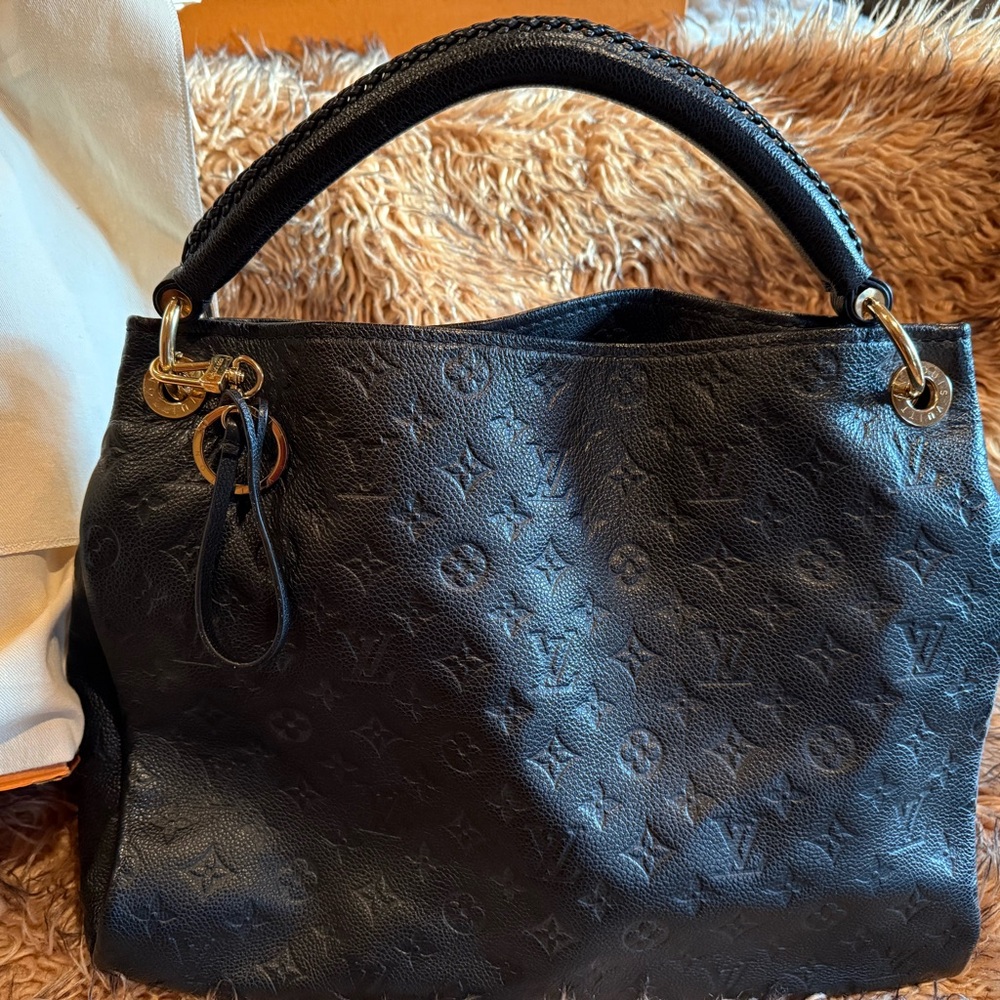 Louis Vuitton Black Embossed Shoulder Bag